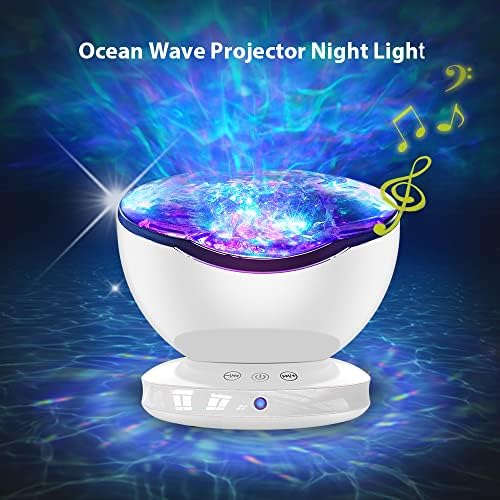 Projector de onda oceânica, 12 LEDs e 8 modos de iluminação, Light Show Remote Control Star Night Light,