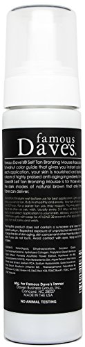Mousse de bronzeamento escuro com bronzeador instantâneo pelo famoso Dave's | Solless -tanner sem sol | Ingredientes