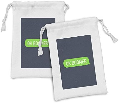Ambesonne Ok Boomer Fabric bolsa Conjunto de 2, estilo de texto do telefone celular Mensagem