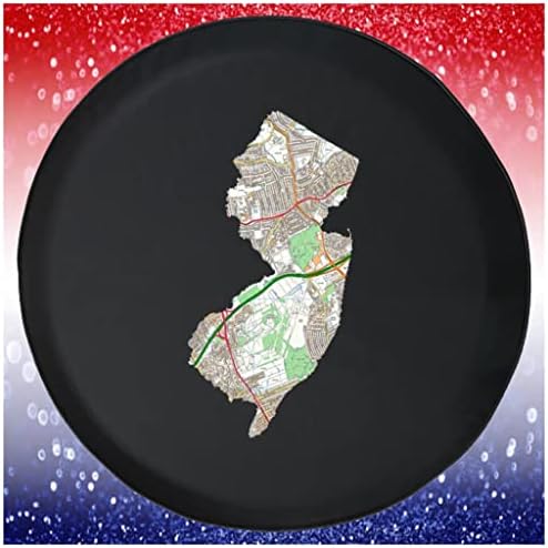 Capa de pneu preto New JerseyStreets Mapa de viagem Black 28 a 29 polegadas