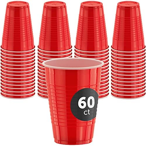 Decorrack 60 xícaras de festa 12 oz copos de plástico descartáveis ​​para festas de aniversário de despedida de