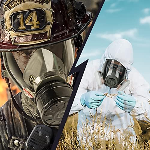 AMZYXUAN Máscara de gás facial, máscaras de gás sobrevivência nuclear e química com filtro de