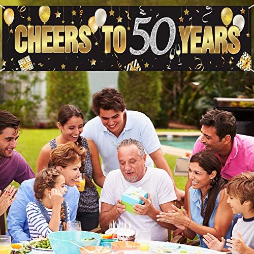 Feliz Aniversário Banner Sign Gold Party Decoration Supplies Glitter Anniversary Cenário de Celebração
