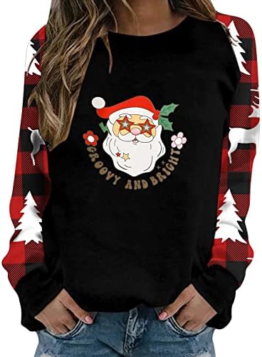 Camisas de maternidade para mulheres Crewneck Feliz Christmas Tshirts Plus Size Size Work Utility Funny Gym Shirt