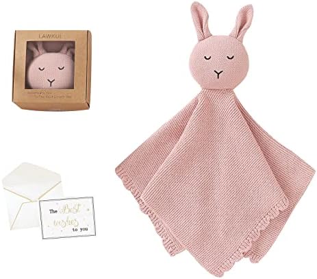 Lawkul Baby Lovey Bunny recém -nascido bebês de segurança cobertores de segurança knit loves