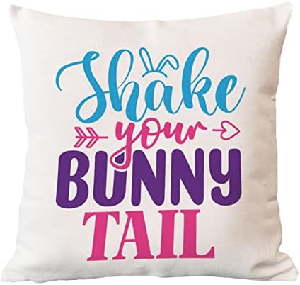 Agite seu coelho Tail Páscoa Pashous Capa de travesseiro de aquarela Casa de coelho Tampa da