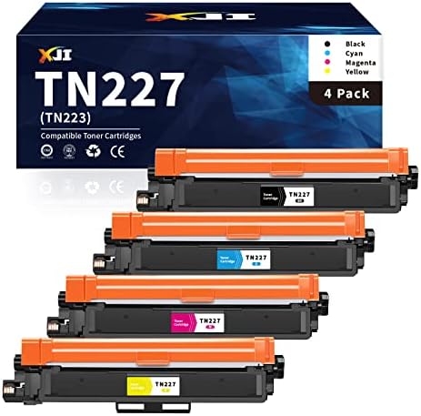 XJI TN227 Substituição de cartuchos de toner compatível para irmão TN-227 TN227BK TN227C TN227M