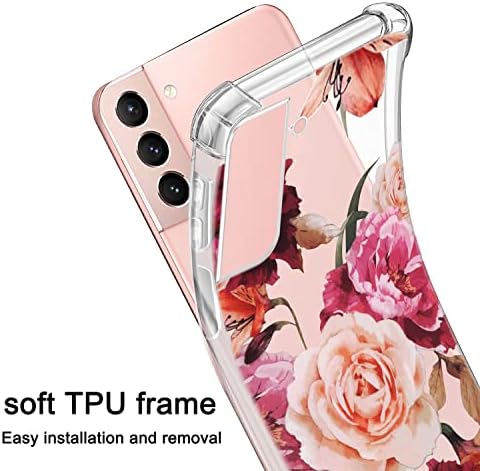 YJROP para a caixa do Samsung Galaxy S22, TPU transparente suave [resistente ao arranhão] Drop Silicone