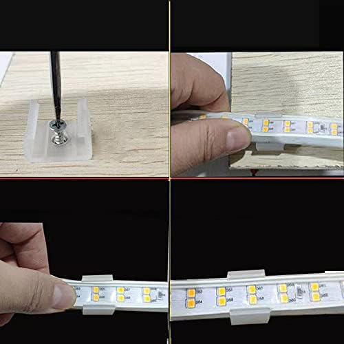 Utysty 50 pacote de tira de tira led clipes com parafusos lâmpada neon montagem de fixação suporte