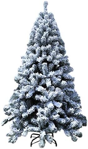 8,8 pés de neve/árvore de Natal artificial em plena, decoração de férias de pinheiro com arbas de natal premium com arbas de férias de pinheiro com suporte de metal dobrável, 1400 dicas de galhos, fáceis de montagem verde 8,8 pés