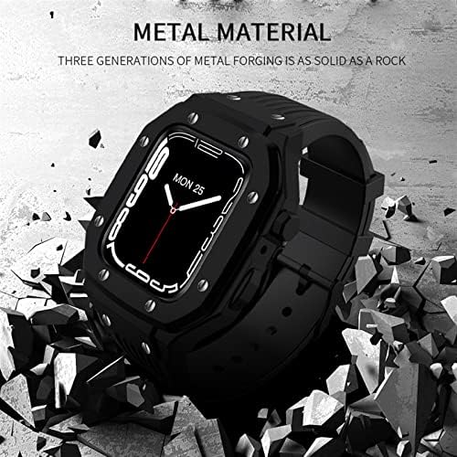 Caixa de relógio de liga Strap para Apple Watch Series 8 7 6 5 4 SE 45mm 42mm 44mm Metal Luxury