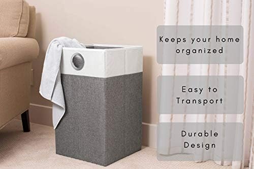 Birdrock Home dobring Cloth Laundry cesto com alças - cesta de classificação de roupas sujas - armazenamento