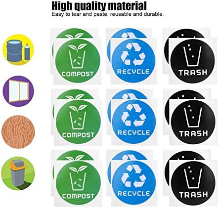 Decalque de lixo de presente de abril, lixo de lixo adesivo PVC adesivo adesivo Reciclando lixo de lixo de lixo