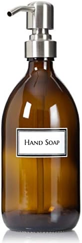 Artanis Home Recarregável Amber Glass Hand Soop / desinfetante para as mãos Distribuidor de 16 oz, 2 pacote-garrafa