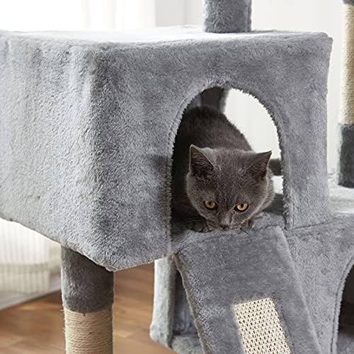 Torre de gato da árvore de gatos, 34,4 polegadas de gato com tábua de arranhão, 2 condomínios