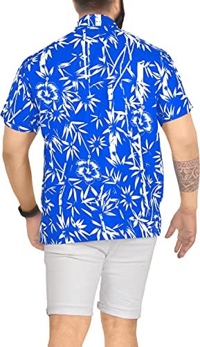 La Leela Funky Beach Party Party Tropical Floral Camisetas Butão de Manga Curta