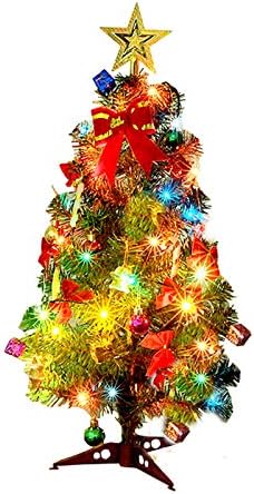 Yumuo Mini Christmas Tree com ornamentos, pinheiro artificial de pinheiro com suporte de plástico, para