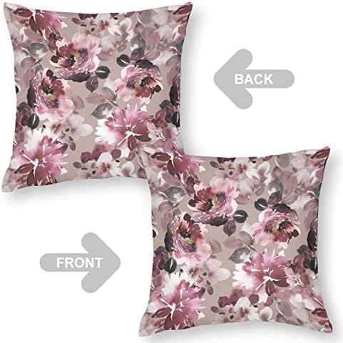 Flores de aquarela Tampe as capas de travesseiro com almofadas de aprovação quadrada com zíper protetor para