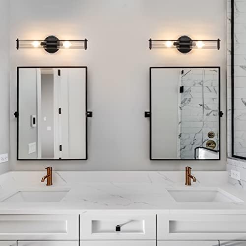 Iluminação de parede de arco de banheiro linour - banheiro preto vaidade luminária de luminária vertical e horizontal