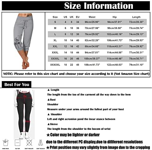 Calças de ioga de Cucuham Capri para mulheres de alta cintura alta Capri Leggings com bolso
