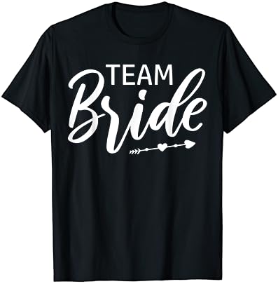 T-shirt de festa de casamento de noiva da equipe