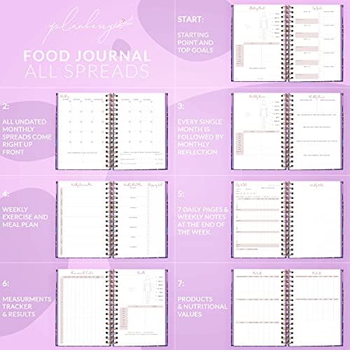 PlanBerry Food Journal Premium - Planejador de nutrição com Diet & Calorie Tracker - Diário de Bem