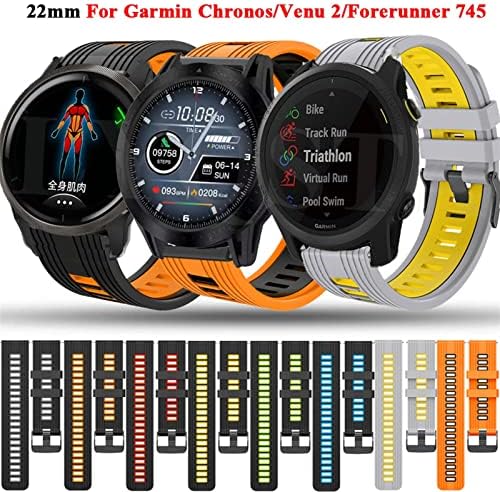 Tiras de pulseira de pulseira Murve 22mm para Garmin Venu 2/Vivoactive 4 Smartwatch Silicone WatchBand