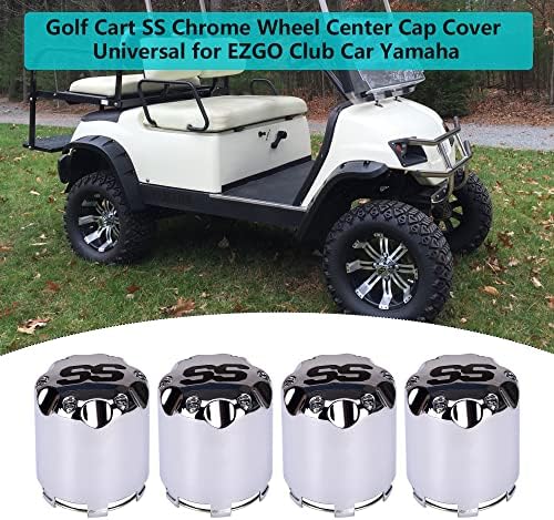 10L0L Golf Cart SS Chrome Wheel Center Caps ITP Push em estilo roda de roda cuba capa Universal