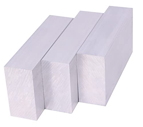 3 peças de 1 x2 x4 barra de alumínio quadrada 4 comprimento, 6061 Placa de uso geral, T6511,