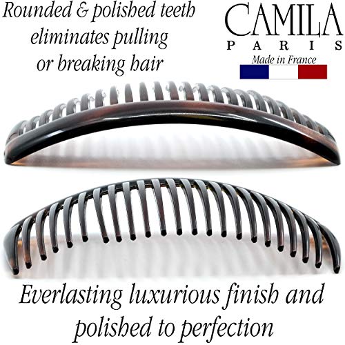 Camila Paris French Side Combs Large 4 peças de tartaruga curva Shell