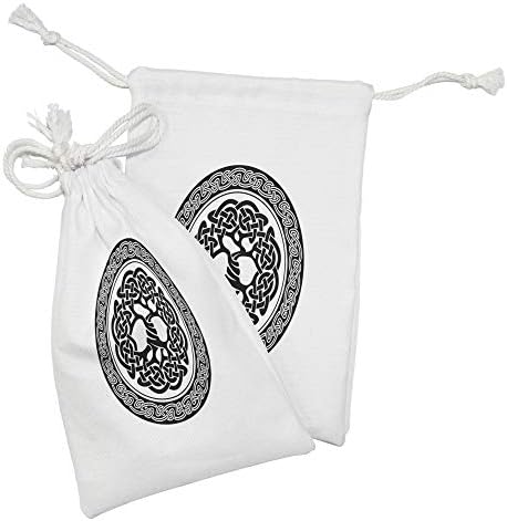 Conjunto de bolsas de tecido celta de Ambesonne Celtic, 2, design moderno da Renascença Celta Nativa da Árvore