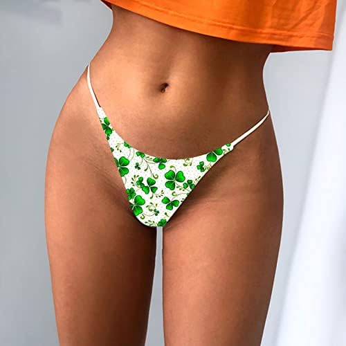 IIUS Green ST.Patrick's Day Tanks Sexy Womens Naughty for Sex/Play T-Back Subwear Low Casting Briefs confortáveis