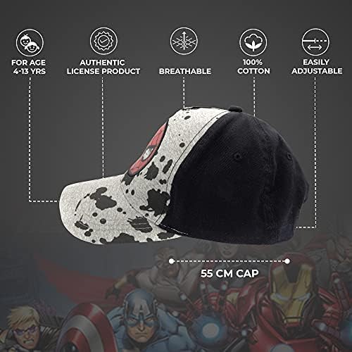 Marvel Spiderman Hat para meninos, boné de beisebol de Homem-Aranha respirável para crianças pequenas, meninos de 3 a 9