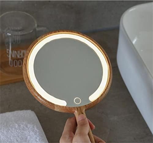 Jjry Modelo Mosco Maging LED Mirror Brilho e brilho espelho de mão de mão de mulher ajustável O espelho de beleza com b/redonda