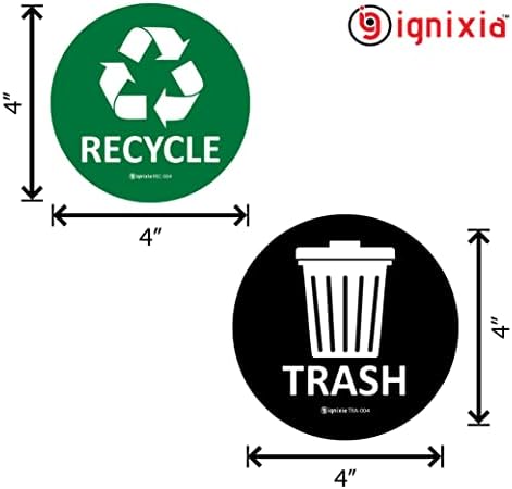 Ignixia Recicle & Lips Starters Inteiro e externo Decalques de lixo Reciclagem e símbolos de lixo Adesivo 4 x 4