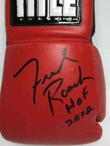 Freddie Roach assinou a luva de boxe de título vermelho *Pacquiao HOF 2012 PSA AG85662 - luvas de boxe