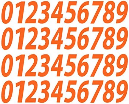 0-9 Números Decalques de adesivos de vinil laranja Conjunto variado de 40 Escolha Tamanho !! 1 a 12
