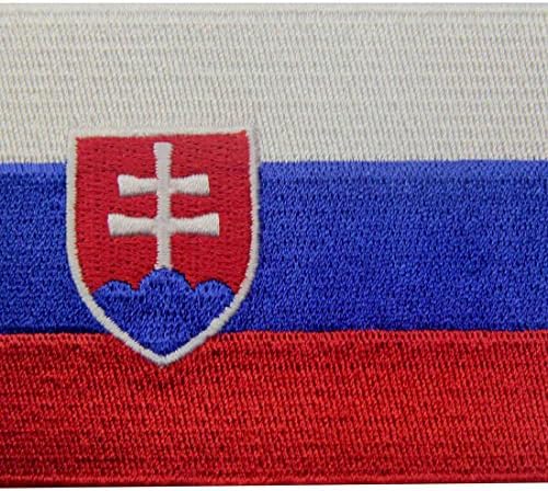 Eslováquia Flag bordada República Eslovaca Ferro em Sew On National emblema