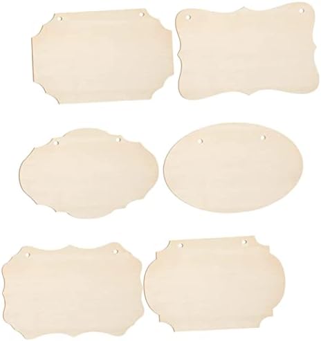 Besportble 18 PCs de madeira em branco tag pendurada placar de casamento decorações de casamento chips em branco