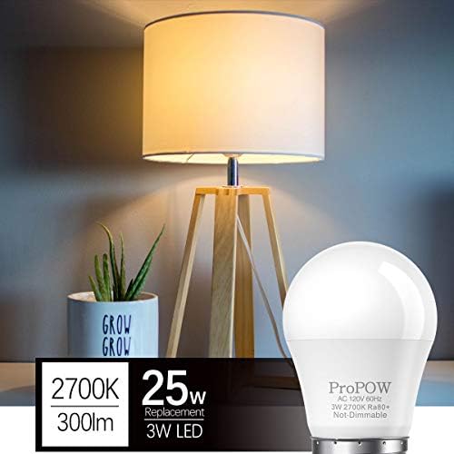 Propow 3w lâmpada LED equivalente a 25 watts lâmpadas, lâmpada de lâmpada A15 LED Branca de 2700k de