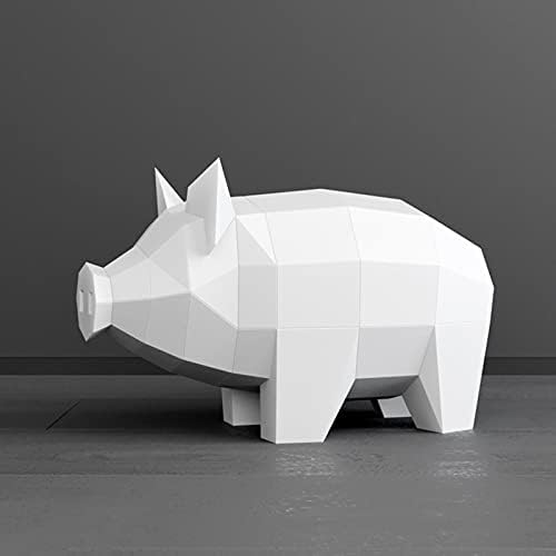 WLL-DP 3D Sculpture Game Handmade Game Origami Puzzle Standing Piggy Modelo Diy Geométrico Decoração de Decoração