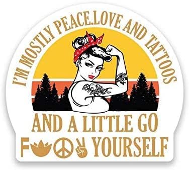 Smart principalmente Peace Love Tattoos e A Little Go F@CK você mesmo adesivo de decalque de vinil