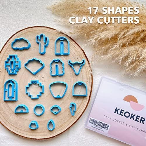 Keoker Polymer Clay Cutters, conjunto de 17 formas cortadores de argila asteca para jóias de argila de