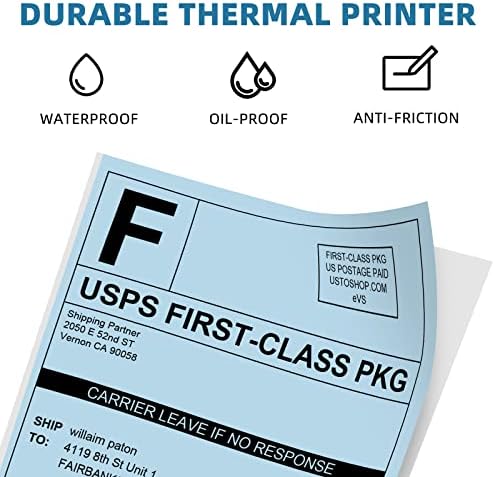 Impressora de etiqueta Phomemo com rótulo azul térmico - 4 x 6, 500 folhas