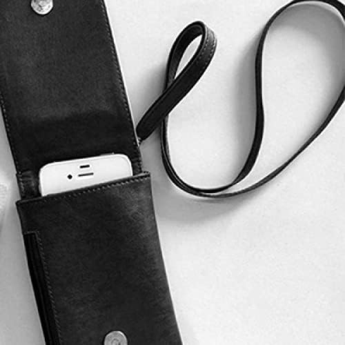 Placa de placa de metal branco preto Padrão de carteira de telefone para bolsa móvel pendurada bolsa preta