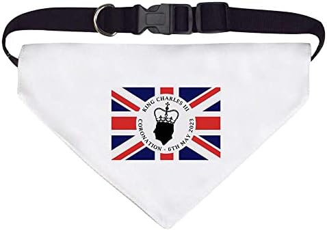 Azeeda Small 'King Charles Coronation Union Jack Flag' Dog/Cat/Pet Bandana