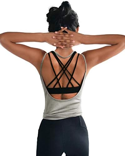 Oyanus Womens Summer Summer Tops Tops Sexy Backless Yoga Camisetas abertas de volta para baixo para
