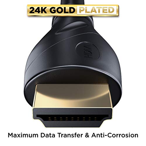 Cabo HDMI 4K PowerBear 10 pés | Alta velocidade, conectores de borracha e ouro, 4K @ 60Hz, Ultra HD, 2K,
