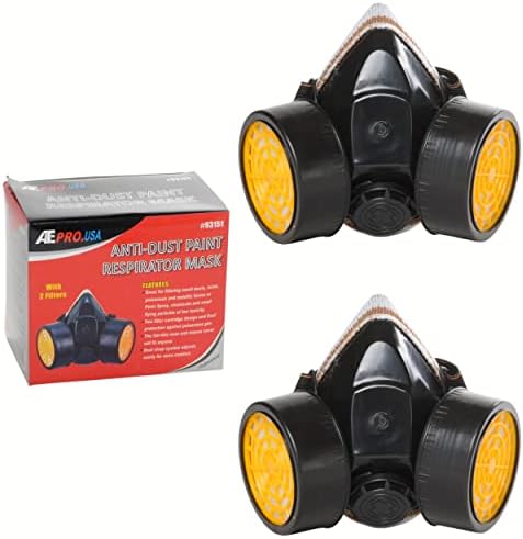 Ate Pro. EUA-Máscara de respirador de tinta anti-poeira de 2 pacote de 2 pacote, cartucho duplo,