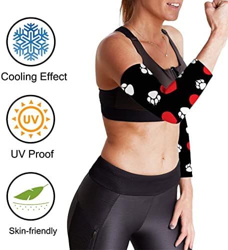 Tsingza Mulheres UV Sun Protection Arm Sleeves Mangas refrescantes Capa de braço escudo Men andando de cães imprimir